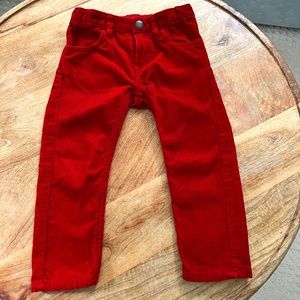 H&M Red Slim Fit Corduroys, Size 3T